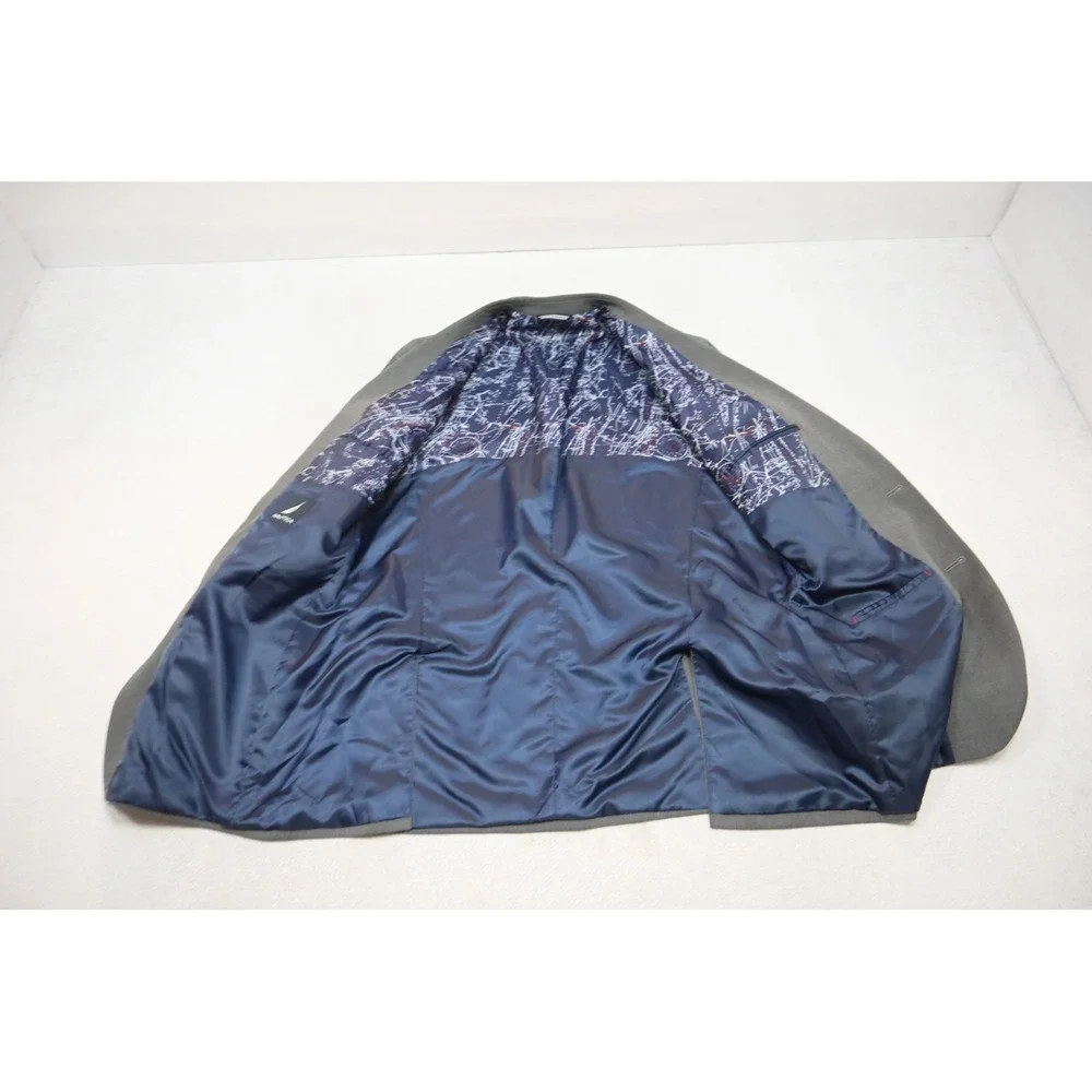 Nautica 2 Piece Suit Mens Size 44L 36x32 Grey Two Button Formal Excellent